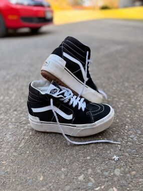 Vans Black & White High-Top Skate Sneakers
